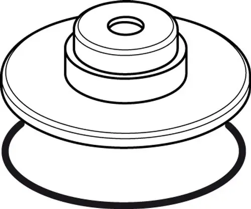 Rosette mit O-Ring, chromfarben, von Ideal Standard, mit einer zentralen Öffnung und einem flachen, kreisförmigen Design.